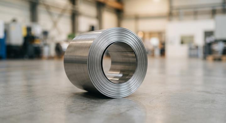 Premium metallic coil prepared for precision metal stamping