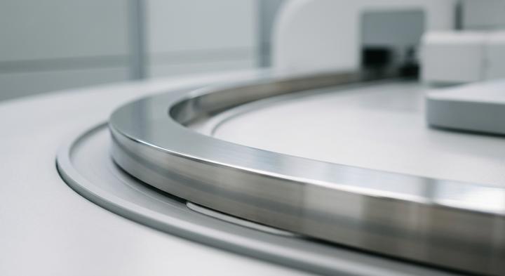 Polished high-precision metal strip representing stress-flow and metal stamping forming properties.
