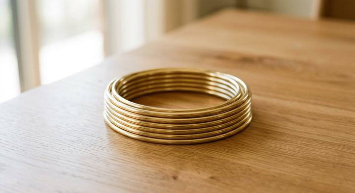 Close-up of clean brass alloy coil material ready for metal stamping
