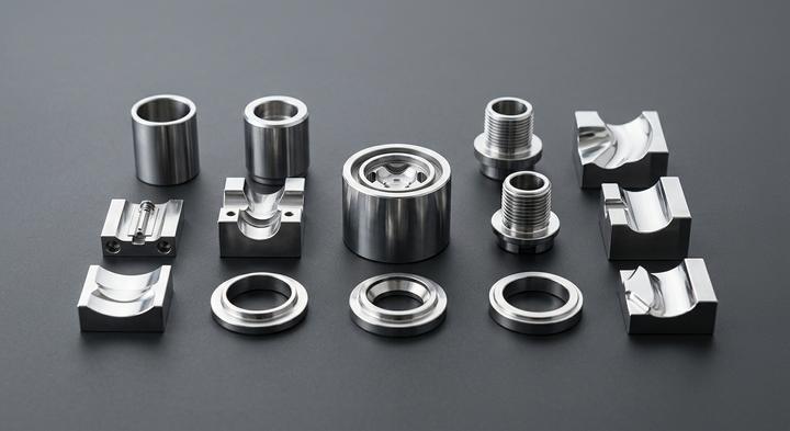 High-precision modular tool steel inserts for medical metal stamping.